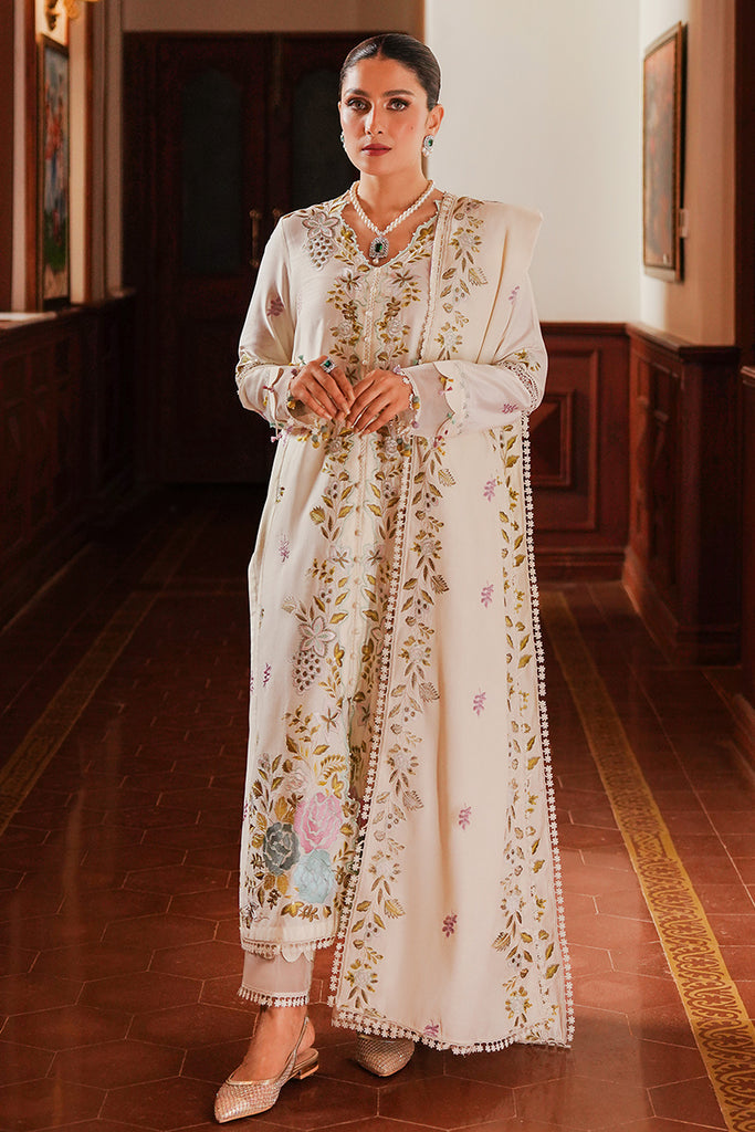 3PC DANAK EMBORIDED SHIRT EMORIDED DANAK SHAWAL (DAMAN AND TROUSER LACE) PLAIN FABRIC TROUSER 2058-AL