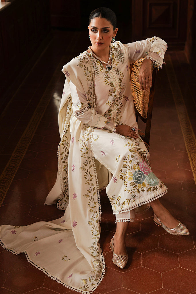 3PC DANAK EMBORIDED SHIRT EMORIDED DANAK SHAWAL (DAMAN AND TROUSER LACE) PLAIN FABRIC TROUSER 2058-AL