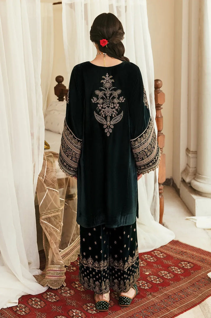 3PC VELVET EMBORIDED SHIRT AND TROUSER EMBORIDED ORGANZA DUPATA 1210-AL