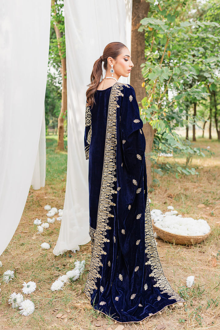 3PC VELVET EMBORIDED SHIRT AND TROUSER EMBORIDED DUPATA ORGANZA 870-Al
