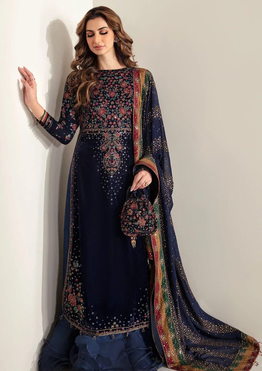 3PC VELVET SHIRT EMBORIDED VELVET TROUSER ORGANZA EMBORIDED DUPATA 739-AL
