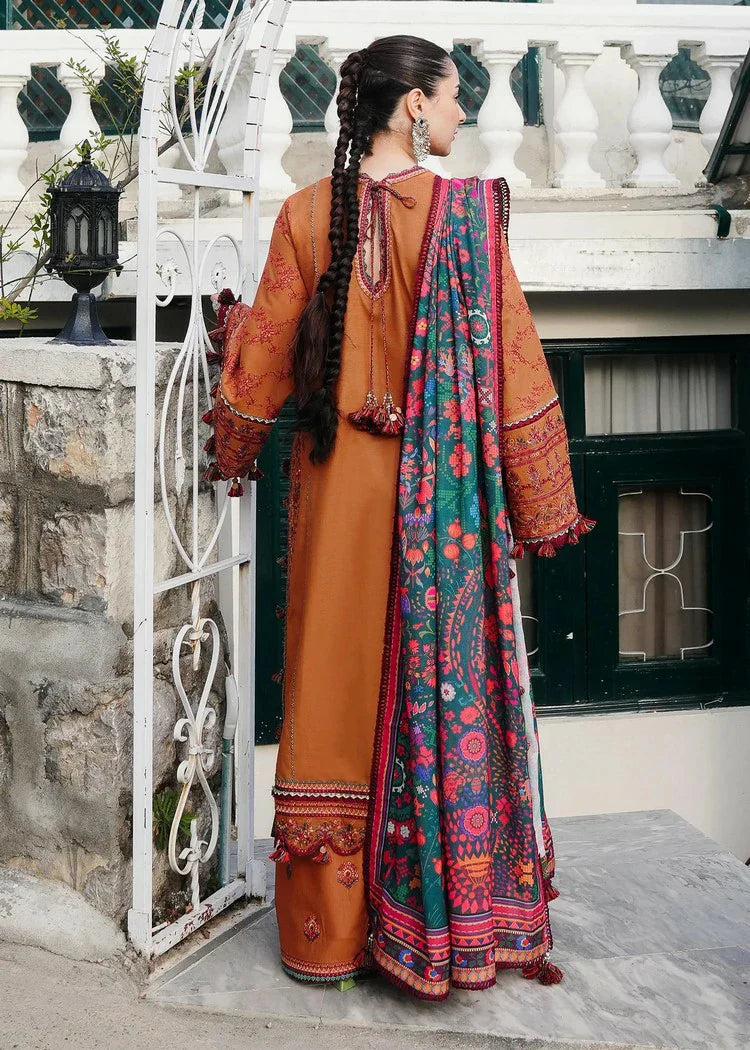 3PC DANAK EMBROIDERED SHIRT PLAIN TROUSER (DAMAN-PATCH) PRINTED WOOLEN SHAWL D-2002