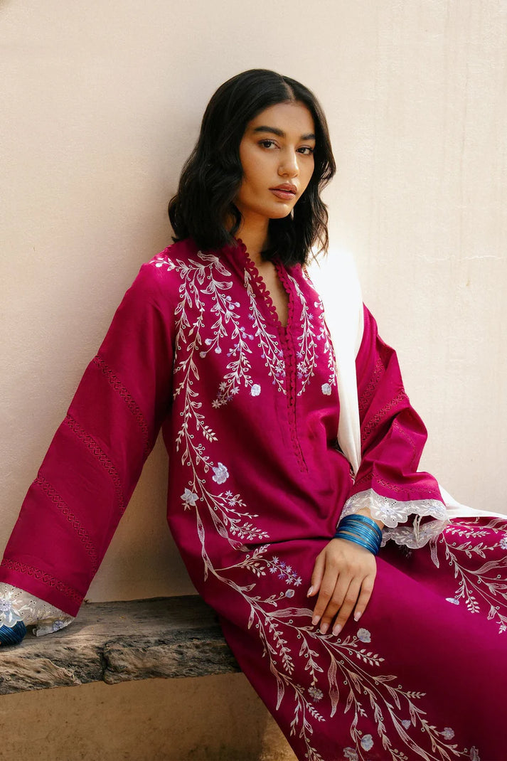 3PC DANAK EMBROIDERED SHIRT PLAIN TROUSER (DAMAN AND SLEEVES PATCHES) DANAK EMBORIDED SHAWL D-1022