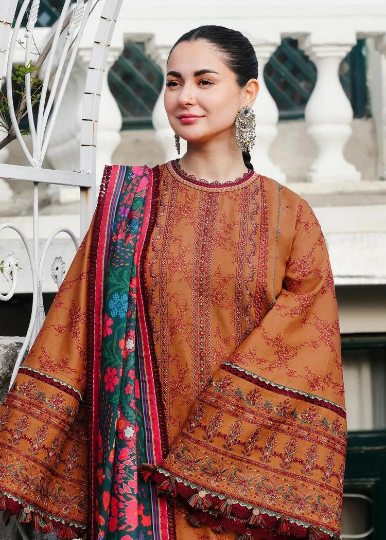 3PC DANAK EMBROIDERED SHIRT PLAIN TROUSER (DAMAN-PATCH) PRINTED WOOLEN SHAWL D-2002