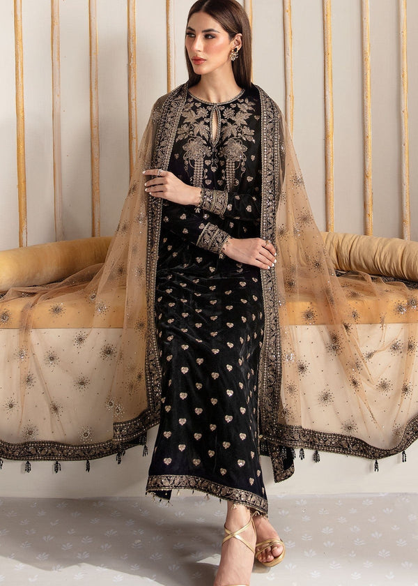 3PC VELVET EMBORIDED SHIRT AND TROUSER EMBORIDED ORGANZA DUPATA 1214-AL