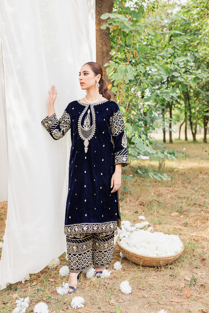 3PC VELVET EMBORIDED SHIRT AND TROUSER EMBORIDED DUPATA ORGANZA 870-Al