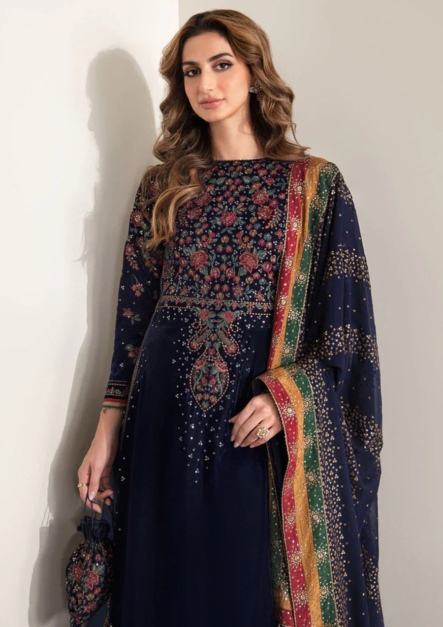 3PC VELVET SHIRT EMBORIDED VELVET TROUSER ORGANZA EMBORIDED DUPATA 739-AL