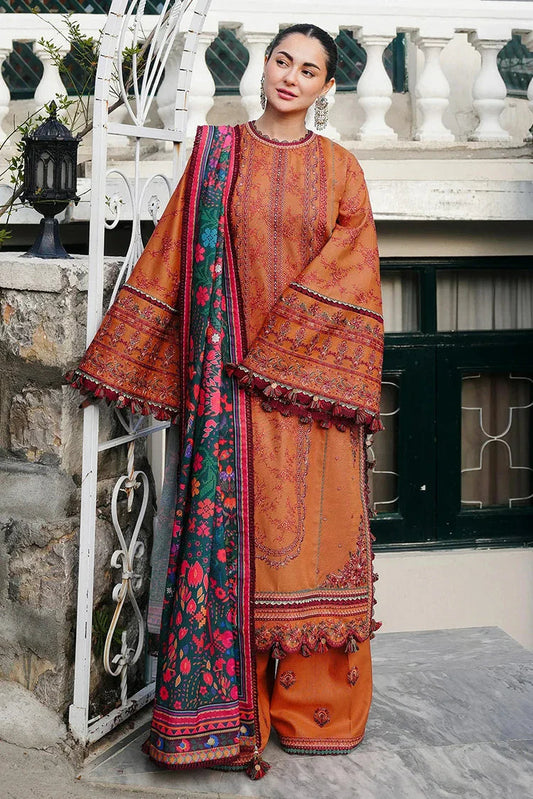 3PC DANAK EMBROIDERED SHIRT PLAIN TROUSER (DAMAN-PATCH) PRINTED WOOLEN SHAWL D-2002