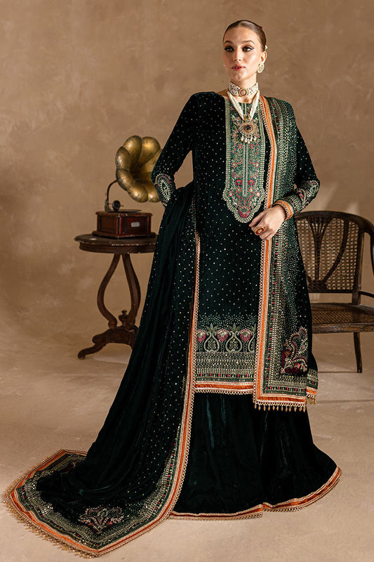 3PC VELVET EMBORIDED SHIRT AND TROUSER EMBORIDED ORGANZA DUPATA 1211-AL
