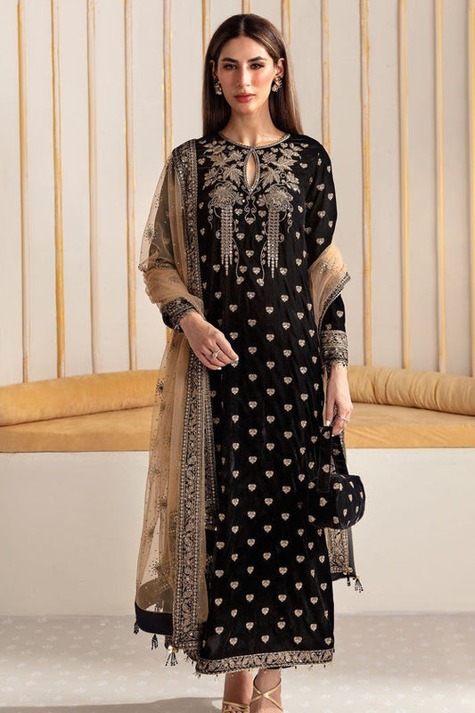 3PC VELVET EMBORIDED SHIRT AND TROUSER EMBORIDED ORGANZA DUPATA 1214-AL