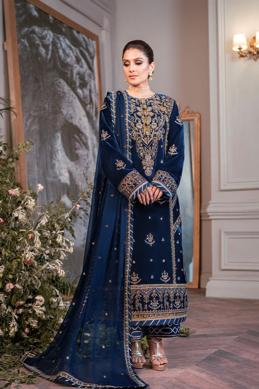 3PC VELVET EMBORIDED SHIRT AND TROUSER EMBORIDED ORGANZA DUPATA 1213-AL
