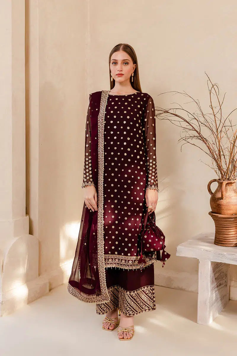 3PC VELVET EMBORIDED SHIRT AND TROUSER EMBORIDED ORGANZA DUPATA 1216-AL
