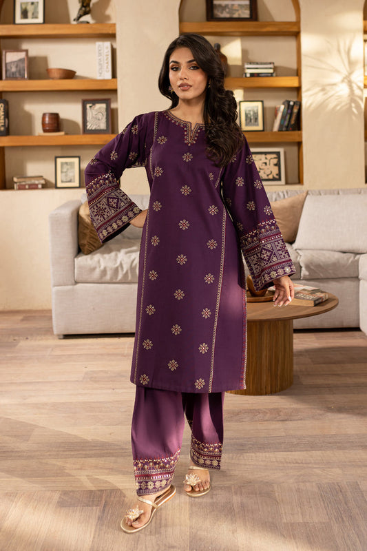 2PC LAWN EMBORIDED SHIRT PLAIN TROUSER 737-A