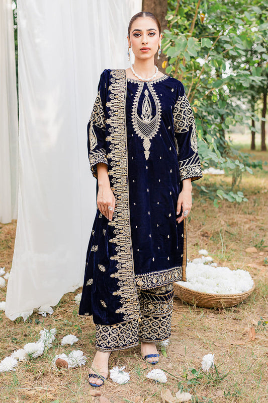 3PC VELVET EMBORIDED SHIRT AND TROUSER EMBORIDED DUPATA ORGANZA 870-Al