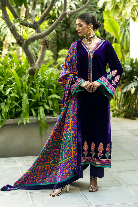 3PC VELVET EMBORIDED SHIRT AND TROUSER PRINTED EMBORIDED DUPATA 12000-AL