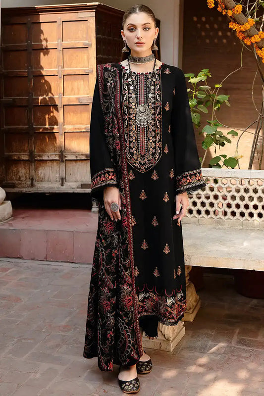 3PC DANAK EMBROIDERED SHIRT PLAIN TROUSER (DAMAN-PATCH) EMBORIDED DANAK SHAWL D-1091
