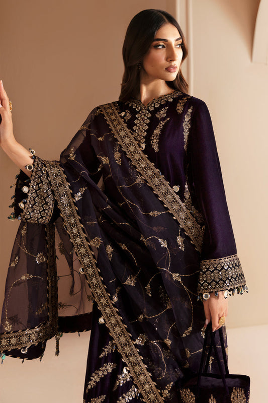 3PC VELVET EMBORIDED SHIRT AND TROUSER EMBORIDED ORGANZA DUPATA 1211-AL