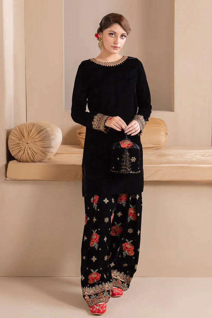 3PC VELVET EMBORIDED SHIRT AND TROUSER EMBORIDED ORGANZA DUPATA 1255-AL