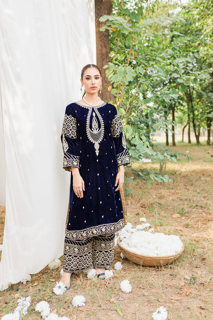 3PC VELVET EMBORIDED SHIRT AND TROUSER EMBORIDED DUPATA ORGANZA 870-Al