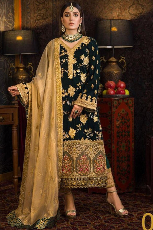 3PC VELVET EMBORIDED SHIRT AND TROUSER EMBORIDED FENCE DUPATA 1219-AL
